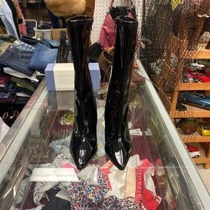 Jeffrey Campbell Siren-Mid Black Synthetic Heeled Boots - 6